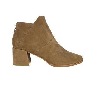 EILEEN FISHER Leisel $260 Antelope Suede Block Heel Booties Women's 8